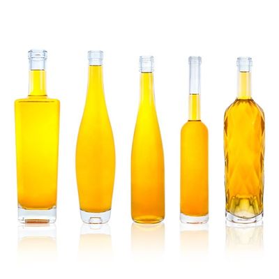 Aanvaardbaar klantlogo Luxe glazen fles voor wodka Whiskey Tequila Gin Brandy