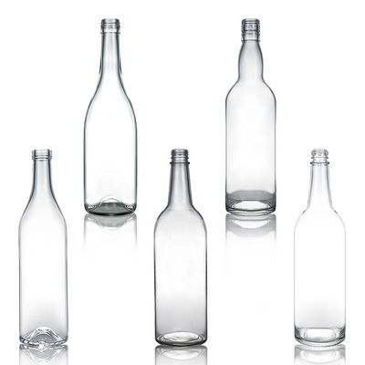 Warm helder kristalwit glasfles voor wijn gin whisky tequila 500 ml 700 ml 750 ml 1000 ml