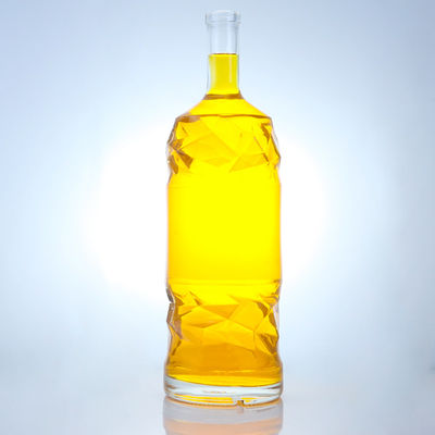 Liquor glasfles met geïmprimeerd aanpasbaar logo en heldere of aangepaste fleskleur
