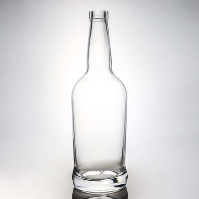 Gepersonaliseerde logo glazen kraag 700 ml ronde drankfles voor wodka brandy whisky en meer