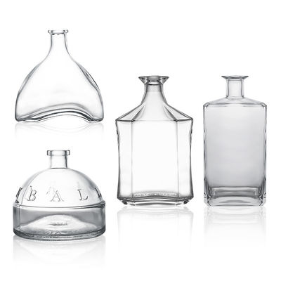 Glasbasis 500 ml 700 ml 750 ml heldere flint drankfles met op maat gemaakte dop en kurktop
