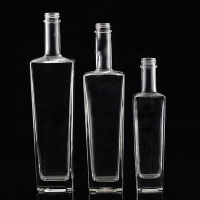 Duidelijke of op maat gemaakte glazen fles 250 ml 500 ml 700 ml 750 ml vierkant glazen fles