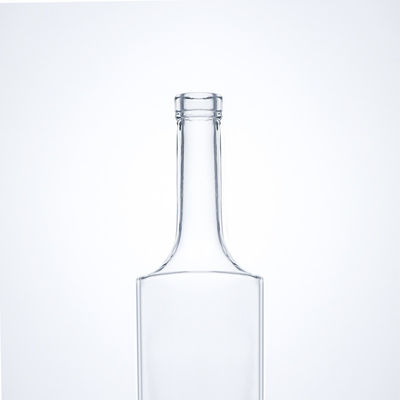 Uniek glas kraag materiaal lange hals alcoholfles voor whisky vodka tequila gin rum
