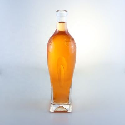 750 ml Brandy of Whisky glasfles Verpakking met uniek ontwerp en zuur etch oppervlak