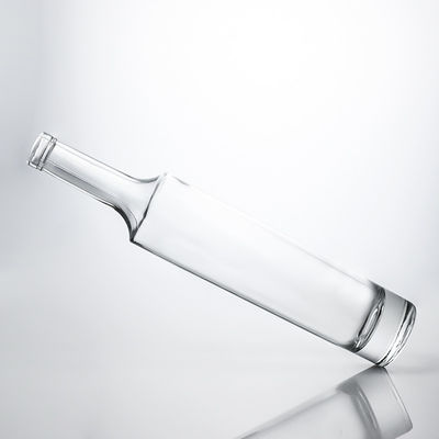 Uniek glas kraag materiaal lange hals alcoholfles voor whisky vodka tequila gin rum