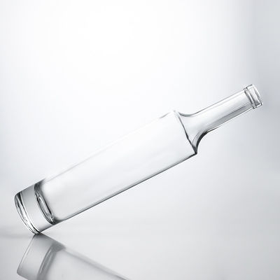Uniek glas kraag materiaal lange hals alcoholfles voor whisky vodka tequila gin rum