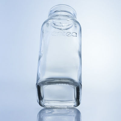 Duidelijke of aangepaste 280 ml 350 ml 500 ml vierkant glas sapfles met aangepast logo