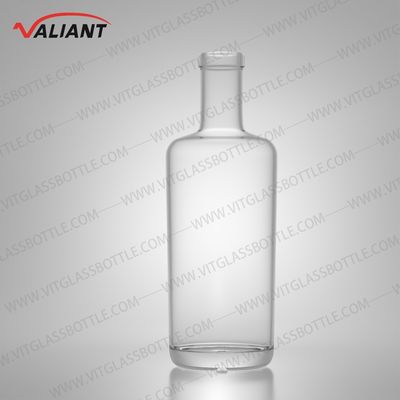 Bier Gin Rum High Flint Glasfles Op maat gemaakte schermdruk met kurktop