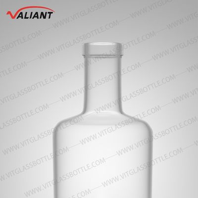 Bier Gin Rum High Flint Glasfles Op maat gemaakte schermdruk met kurktop