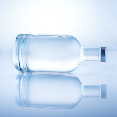 Ronde glazen fles 375 ml heldere lege fles voor gedistilleerde dranken met zuur etch oppervlakte behandeling