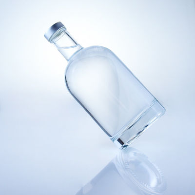Ronde glazen fles 375 ml heldere lege fles voor gedistilleerde dranken met zuur etch oppervlakte behandeling