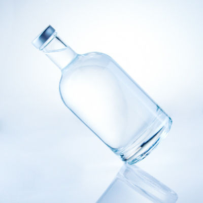 Ronde glazen fles 375 ml heldere lege fles voor gedistilleerde dranken met zuur etch oppervlakte behandeling