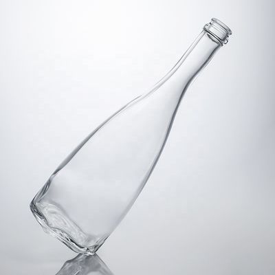 Custom Logo Unieke bloemige bodem Super Flint lange nek 750 ml glazen fles voor gin kork