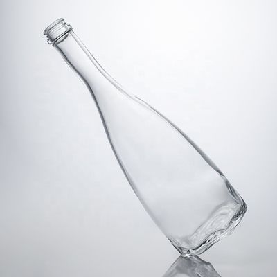Custom Logo Unieke bloemige bodem Super Flint lange nek 750 ml glazen fles voor gin kork