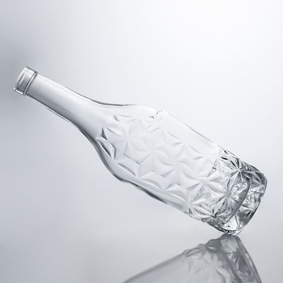 Op maat gemaakte vorm 750 ml Chroom gepolijst zijdeprinten Mousserende wijn Champagne glazen fles met metalen etiketten