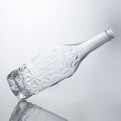 Op maat gemaakte vorm 750 ml Chroom gepolijst zijdeprinten Mousserende wijn Champagne glazen fles met metalen etiketten