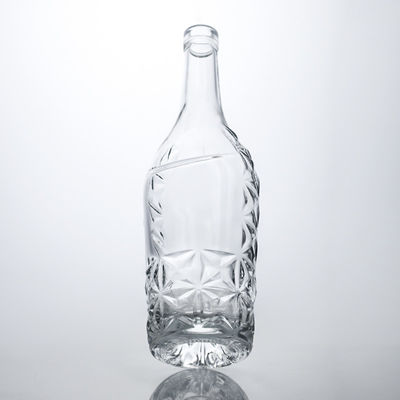 Op maat gemaakte vorm 750 ml Chroom gepolijst zijdeprinten Mousserende wijn Champagne glazen fles met metalen etiketten