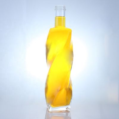 Gepersonaliseerd logo speciaal gevormde glazen fles Spirits 700 ml 750 ml Met schroefdop