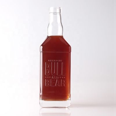 Kettingmateriaal Glas 500 ml 700 ml geïmprimeerde doorzichtige fles voor Whisky Rum Gin Brandy