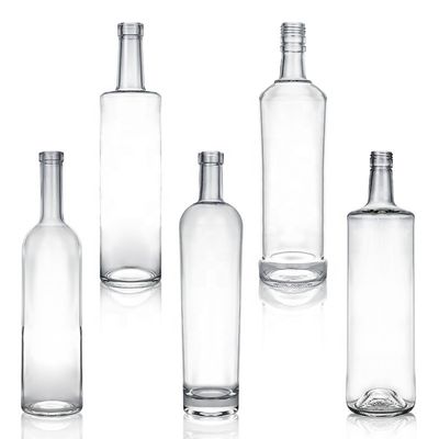 Duidelijke of aangepaste kurkkap 700 ml 750 ml ronde glazen fles voor in Yuncheng Valiant