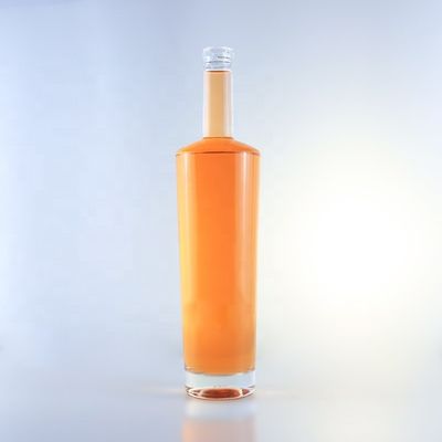 750 ml lange nek flint glasfles met kurken en zuur etch oppervlakte behandeling