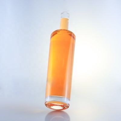 750 ml lange nek flint glasfles met kurken en zuur etch oppervlakte behandeling