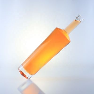 750 ml lange nek flint glasfles met kurken en zuur etch oppervlakte behandeling