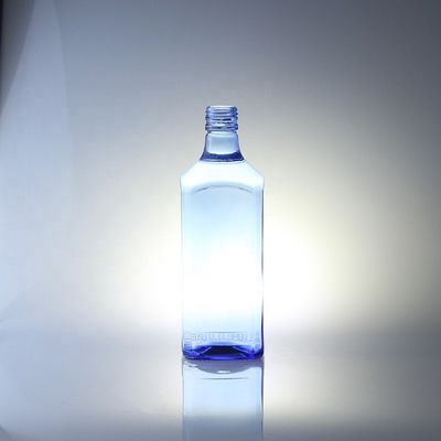 Acid Etch Custom Design Vierkante 750 ml Blauwe glasflessen voor Vodka Whisky Unique