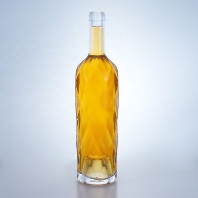 Aanvaardbaar klantlogo Luxe glazen fles voor wodka Whiskey Tequila Gin Brandy