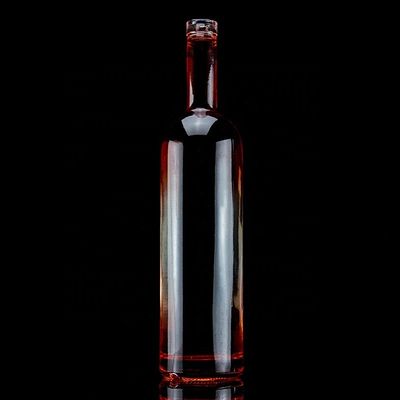 Rood 750 ml glasfles met uniek ontwerp en kurk