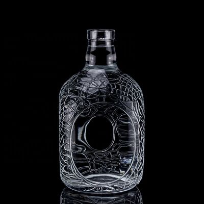 Glas Ronde Gesneden 700 ml 750 ml Vodka Glasfles Wijnfles Met Cork Versiegeling Type