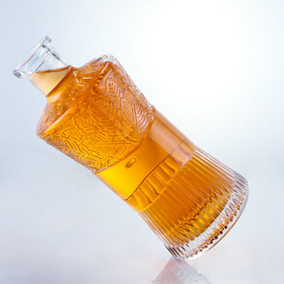 Cap Type Cork 750ml 1000ml Doorzichtige Glasfles voor Gin Rum Vodka Whisky Op maat