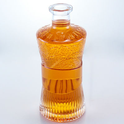 Cap Type Cork 750ml 1000ml Doorzichtige Glasfles voor Gin Rum Vodka Whisky Op maat