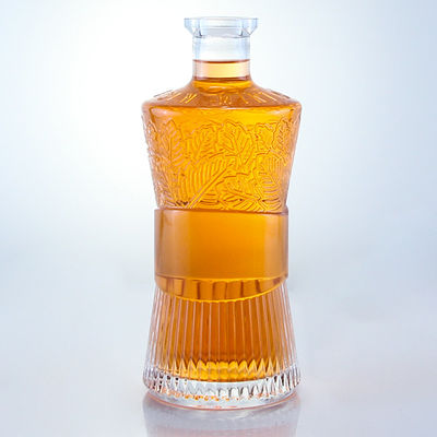 Cap Type Cork 750ml 1000ml Doorzichtige Glasfles voor Gin Rum Vodka Whisky Op maat