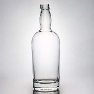 Gepersonaliseerde logo glazen kraag Groothandel Korte nek Gin Rum Brandy Whisky Liquor Fles met kurk