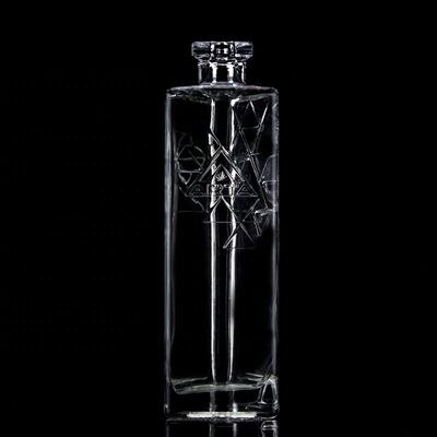 700 ml gitaarvormige glazen flessen met kurkkap voor heldere of op maat gemaakte vodka whisky