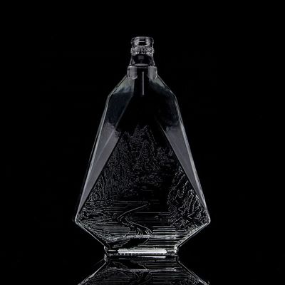 700 ml gitaarvormige glazen flessen met kurkkap voor heldere of op maat gemaakte vodka whisky