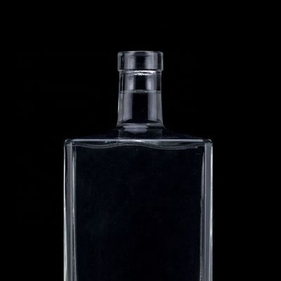 Schermdruk 1000 ml heldere glazen fles voor wodka vierkant met schroefdeksel