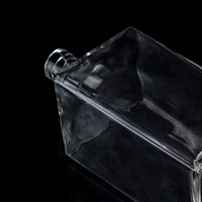 Schermdruk 1000 ml heldere glazen fles voor wodka vierkant met schroefdeksel