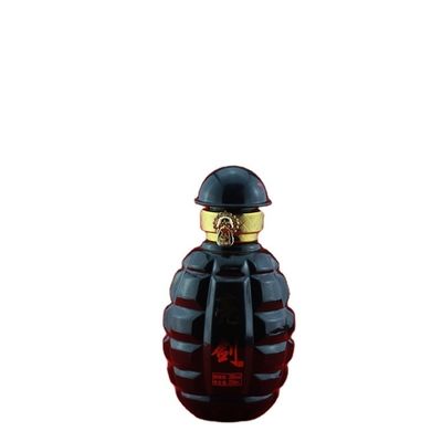 Logo Drukglasfles Vodka Whisky met schroeftop en granaatvorm