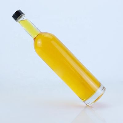 Custom Logo 700 ml 750 ml High Flint Round Shape Glasfles met schroeftop afwerking