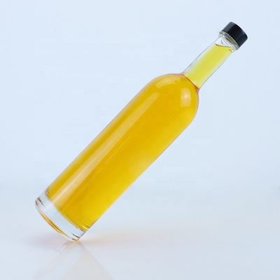 Custom Logo 700 ml 750 ml High Flint Round Shape Glasfles met schroeftop afwerking