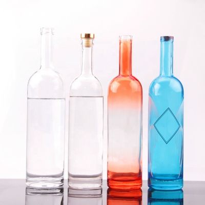 750 ml ronde glasfles met kurkdoek en aangepaste oppervlakte