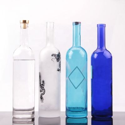 750 ml ronde glasfles met kurkdoek en aangepaste oppervlakte