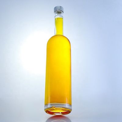 Gepersonaliseerd logo 700ml 750ml High Flint Round Shape Glasfles met schroeftop afwerking