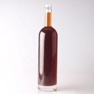 750 ml ronde glasfles met kurkdoek en aangepaste oppervlakte