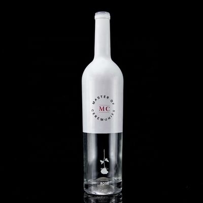 Persoonlijke fles 750 ml witte spray verf Whisky Vodka lege glazen fles met kurk