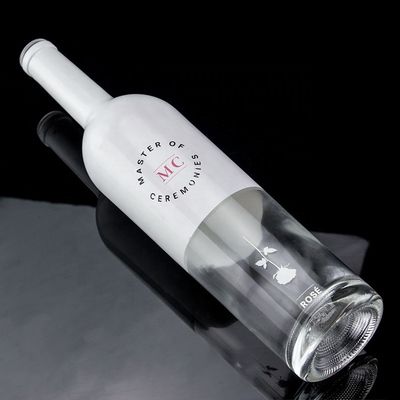 Persoonlijke fles 750 ml witte spray verf Whisky Vodka lege glazen fles met kurk