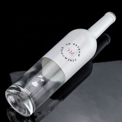 Persoonlijke fles 750 ml witte spray verf Whisky Vodka lege glazen fles met kurk