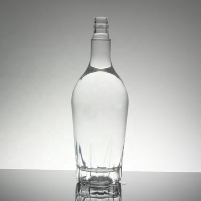 Crystal Flint Glass 750 ml ronde vodka glazen flessen met glazen kraag fabrikanten